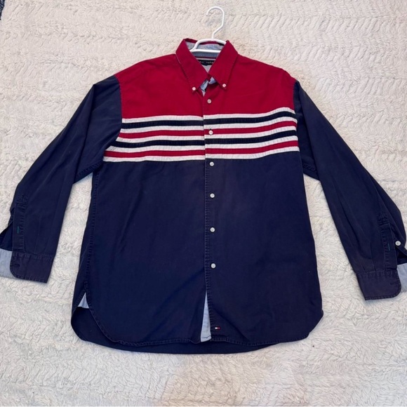 Tommy Hilfiger Other - Vintage 2002 Tommy Hilfiger Y2K Colorblock Button-Up Shirt Large gorpcore